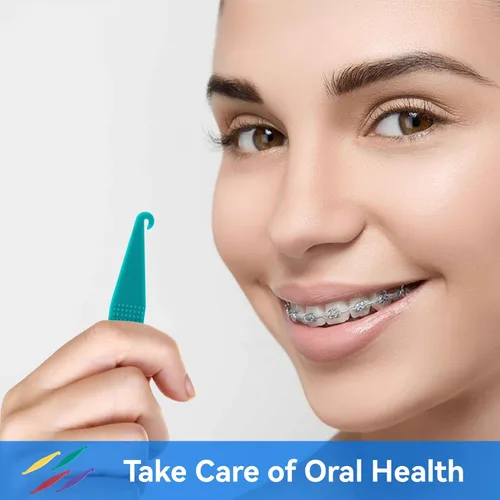 Vista 6 de Annhua 20 piezas de bandas elásticas dentales de goma, herramientas de banda de goma, desechables de plástico para bandas de apoyo, multicolor