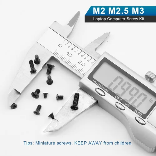 Vista 6 de Nindejin - Kit de tornillos para computadora portátil, M2, M2.5, M3, avellanados, cabeza plana, Phillips, juego de tornillos mini para reparación