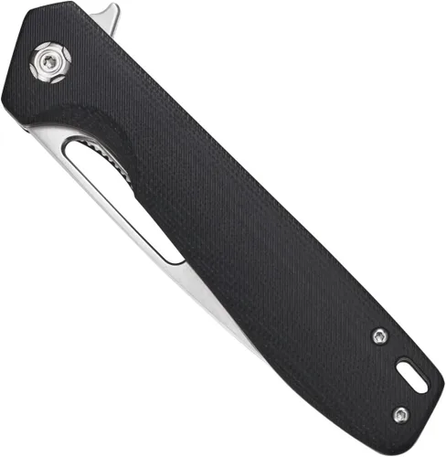 Vista 3 de Sitivien ST801 Cuchillo plegable, hoja de acero 8Cr18Mov con mango G10, cuchillo de bolsillo herramienta EDC para supervivencia al aire libre, Negro