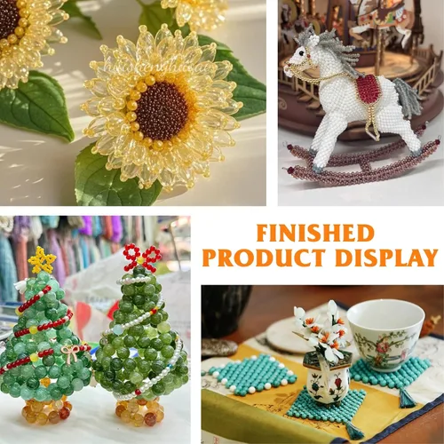 Vista 7 de UOOU 39 agujas de cuentas, agujas largas y rectas, agujas de cuentas de ojo grande para cuentas de semillas y fabricación de joyas