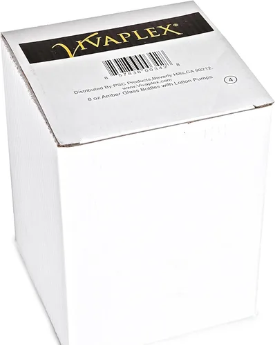 Vista 2 de Vivaplex, 4 botellas grandes de vidrio vacías de 8 oz, ámbar, con el gatillo en negro
