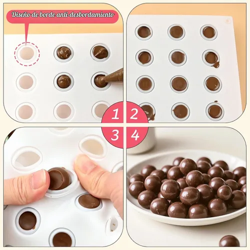 Vista 4 de Molde de silicona de manzana, moldes para pastel de mousse con forma de 15 cavidades