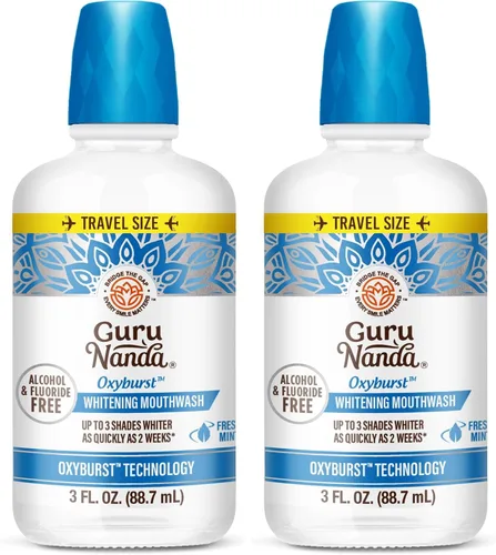 Vista 15 de GuruNanda Oxyburst - Enjuague bucal blanqueador de dientes, sin alcohol ni flúor, con peróxido de hidrógeno y 7 aceites esenciales, para frescura