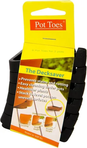 Bosmere Pot Toes, color negro (paquete de 6)