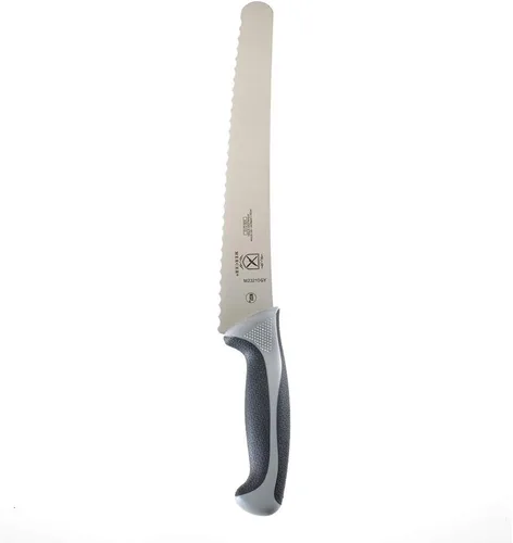 Vista 3 de Mercer Culinary Millennia Colors - Cuchillo para pan de acero inoxidable, borde ondulado de 10 pulgadas de ancho, color gris
