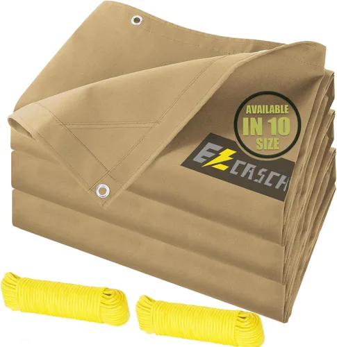 Vista 7 de Lonas de Lona de 5'x7' Pies de Servicio Pesado Impermeables con Ojales de Aluminio, Resistentes a los Rayos UV, Tela Multiusos de 22Mil, Hoja