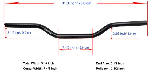 Vista 6 de POWER JAMES Manillar Recto de Arrastre 100% Aluminio Negro Compatible con Harley Davidson Street Bob, Low Rider ST, Dyna FXD, Road King 1.0