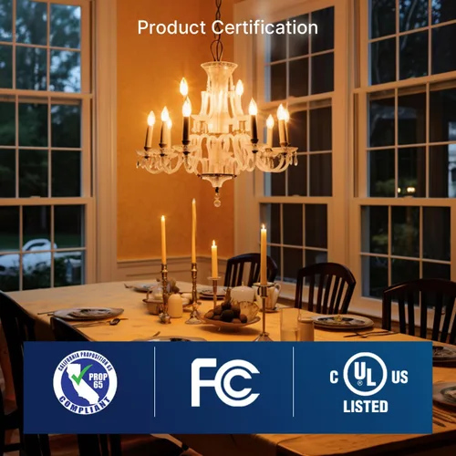 Vista 5 de FLSNT Bombillas LED equivalentes a 40 W, bombillas LED ámbar regulables B11 E12, base de candelabro, 2200 K, blanco cálido, 330 lm, paquete de 6