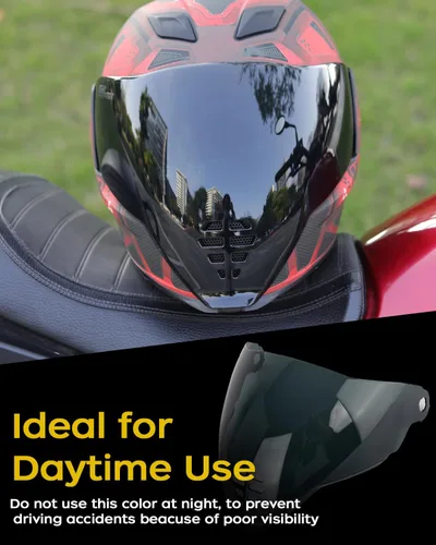 Vista 2 de Soman Airflite Visera de repuesto para protector facial, viseras IC-06 compatibles con protección UV Airflite IC-06 (Humo profundo)