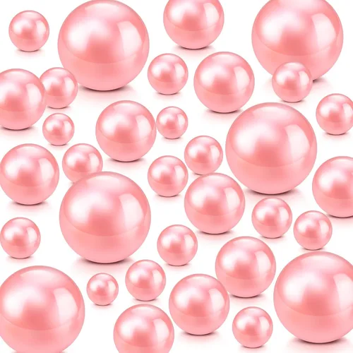 Vista 15 de Junkin 300 cuentas de maquillaje para jarrón de perlas sintéticas, sin agujero, perlas brillantes, tamaños mixtos, perlas redondas para boda, hogar