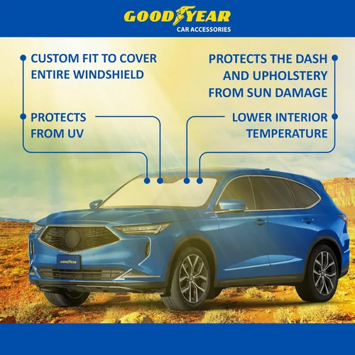 Vista 6 de Goodyear Parasol plegable para parabrisas Acura MDX 2022-2026, accesorios de automóvil, cubierta de parasol, parasol para parabrisas de automóvil