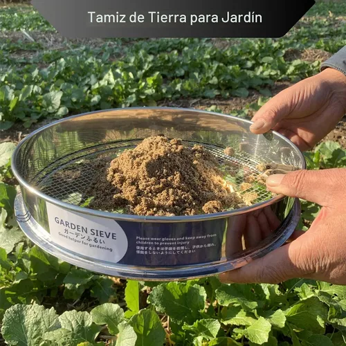 Vista 5 de Tamiz de Suelo de Jardín - Tamiz de 10" - Tamiz para Arena, Rocas, Suciedad y Compost (Pantalla de Malla de 1/12”)