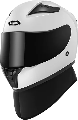 Vista 4 de YEMA Casco de moto de calle DOT de cara completa YM-832 con bufanda extraíble para el cuello para hombres y mujeres
