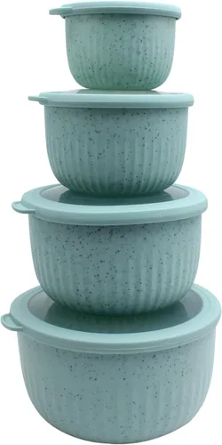 Vista 64 de COOK WITH COLOR - Juego de tazones de preparación profundos con tapas, para mezclar, de plástico, pequeños y apilables (color negro degradado)