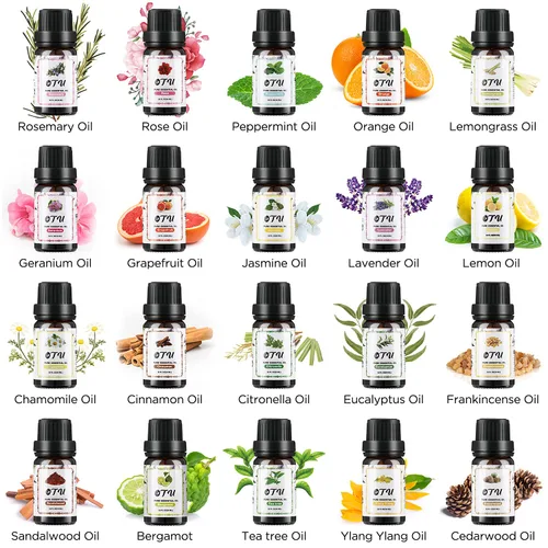Vista 2 de Essential Oils Set 20 Packs 10Ml OTU Essential Oils Gift Set for Diffuser Massage Custom Candles Baths 100 Pure Natural Organic Aromatherapy Oil