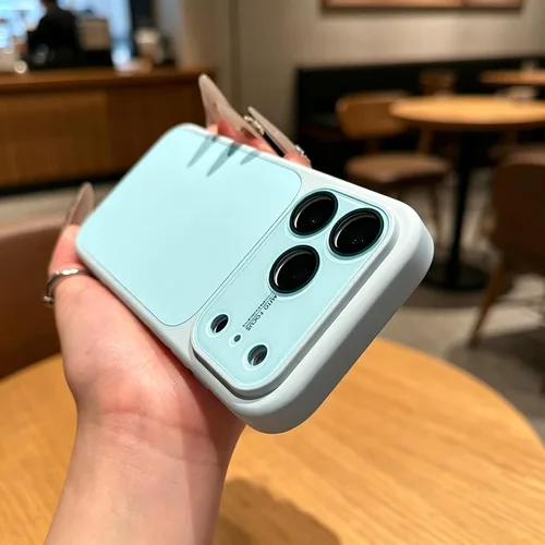 Vista 3 de Funda de silicona líquida para iPhone 17 Pro Max equipada con película protectora de lente, anticolisión suave al tacto y resistente a las manchas
