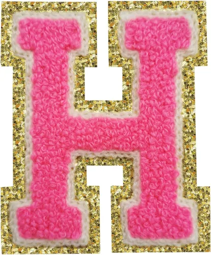 Vista 66 de 3Pcs Letter Patches Varsity Glitters Chenille,SPRT Iron on Blue Letter Patch,Alphabet Cloth Patch for Team Costume Decoration 3.1in Height S