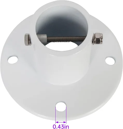 Vista 6 de ECOTRIC Brida de anclaje de cubierta de aluminio fundido sobre el suelo, escaleras/pasamanos/tobogán - 1 7/8 pulgadas de diámetro de 1.9 pulgadas