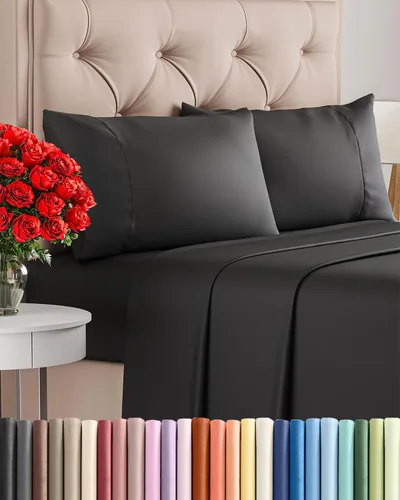 Vista 72 de Juego de sábanas Split King de 7 piezas - Incluye 4 fundas de almohada - Sábanas Split King - Ropa de cama de hotel de lujo suave - Refrescante