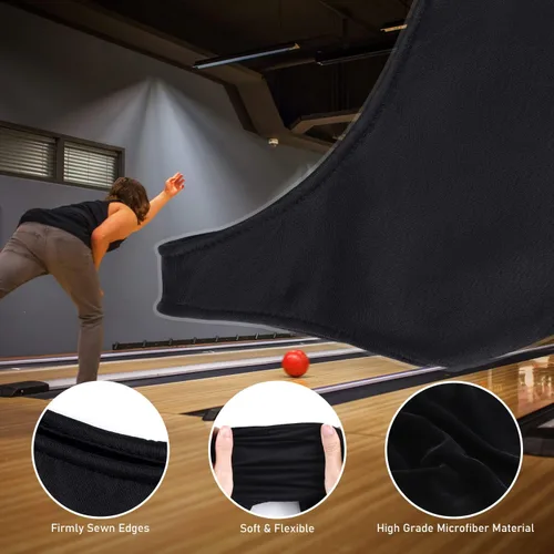 Vista 3 de TOBWOLF 2 bolsas de balancín de bolos, limpiador de pulidora de bolas de boliche de microfibra, bolsa de soporte de limpiador de bolos lavable