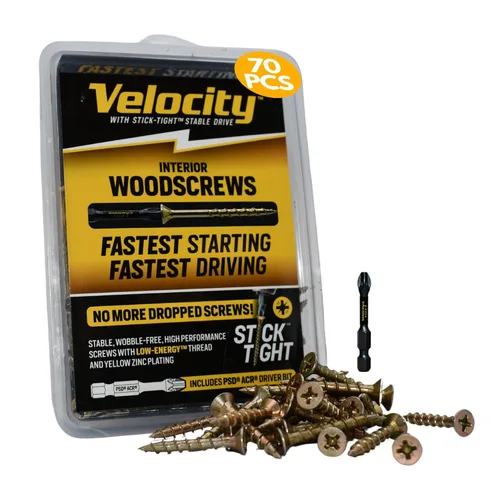 Vista 12 de Paquete de contratista de tornillos de madera Velocity para interiores de 1 1/2 pulgadas (tamaño #6, 876 piezas) – Tornillos autorroscantes