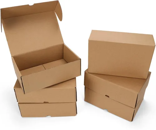 Vista 19 de PHAREGE Cajas de Envío de 4 x 4 x 2 pulgadas, Paquete de 6, Marrones, Cajas de Correo con Tapa Plegable y Cierre de Pestaña para Empaquetar Pequeños