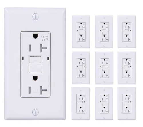 LGL - Toma de corriente dúplex GFCI de 20 amperios y 125 V de autocomprobación, resistente a manipulaciones, resistente a la intemperie,