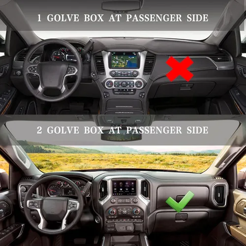 Vista 2 de BDFHYK - Cubierta de salpicadero de poliuretano para GMC Sierra y Chevy Silverado, se adapta a modelos 2007 - 2013 con dos guanteras