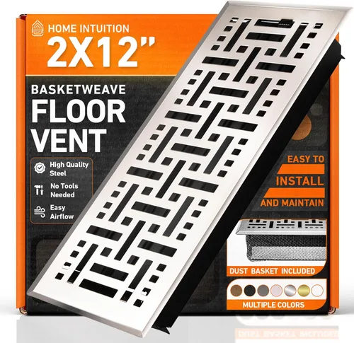 Vista 41 de Cubiertas de ventilación de piso 2X10 con registro de malla, trampa, calor y aire, registro de piso metálico transitable para conducto HVAC