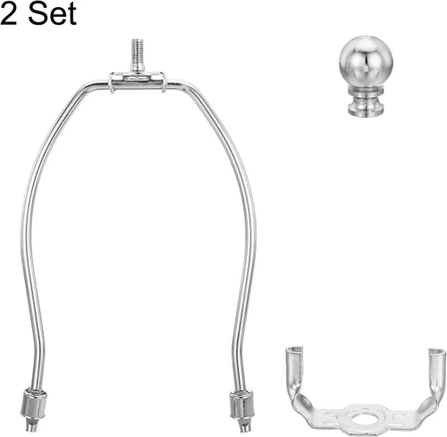 Vista 4 de PATIKIL Kit de arpa de lámpara de 6.5 pulgadas con remate, 2 juegos de soporte de sombra desmontable, accesorios de iluminación de bricolaje