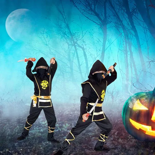 Vista 5 de Xplanet Disfraz de ninja de Halloween para niños con accesorios incluidos, los mejores regalos