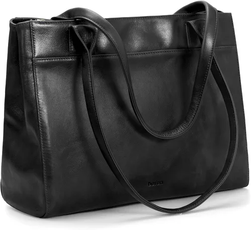 Vista 8 de Genuine Leather Tote Bag for Women Small Tote Bag with Zipper Work Purse with Compartment Purses and Handbags for Travle