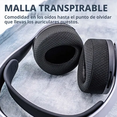 Vista 2 de Almohadillas de repuesto para PS5 para PlayStation 5 Pulse 3D PS5 - Almohadillas para los oídos PS5 (malla transpirable)