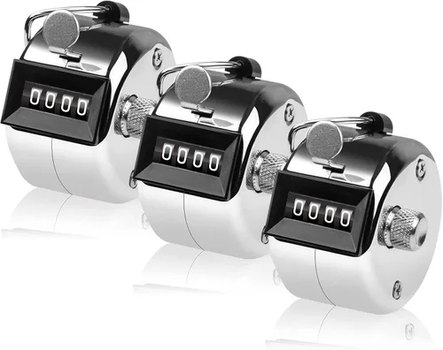 Vista 9 de Contador de 4 Dígitos, Clicker de Mano, Contadores de Metal con Clicker para Pitch, para Contar, Tejer, Entrenar, Golf, Vueltas, Pesca