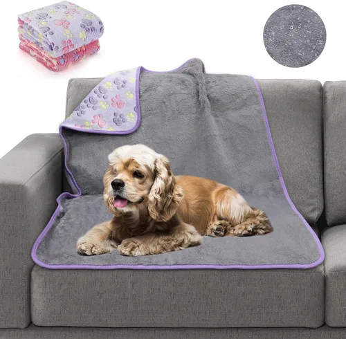 Vista 15 de YUEPET Mantas impermeables para perros, paquete de 2 mantas lavables para perros para cama, sofá, protector de vellón de franela para cachorros