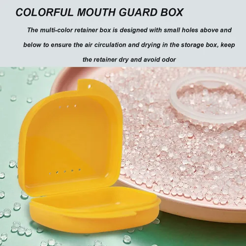 Vista 9 de AKOAK Estuche de almacenamiento de protección oral, 2 piezas, funda de almacenamiento de dentadura, con orificio de ventilación, adecuado