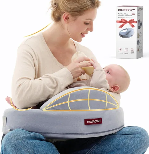 Vista 12 de Momcozy Almohada de Lactancia con Protección de Seguridad Innovadora - Espuma Viscolástica Firme y Elástica - Soporte Ergonómico y Confortable