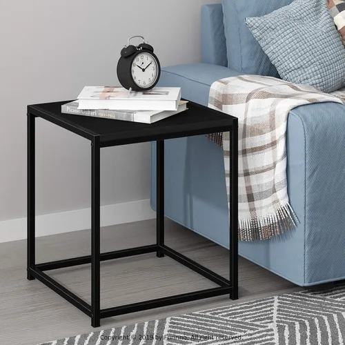 Vista 2 de Furinno Camnus - Mesa auxiliar moderna de vida, color americano, 1 nivel, estructura de metal