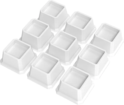 Vista 43 de Elevadores de Cama Whynonap de 4 Pulgadas, Juego de 9, Elevadores de Cama de Alta Resistencia para Marco de Cama, Paquete de 9, Soporta hasta 3000