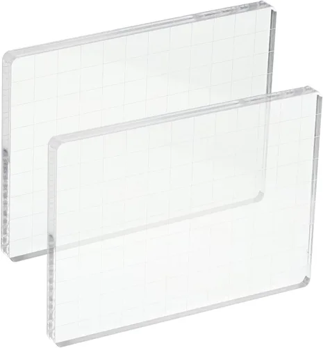 Vista 14 de PATIKIL Bloque de sello acrílico de 2 x 2 pulgadas, bloque de estampado transparente con líneas de cuadrícula, bloques de montaje decorativos