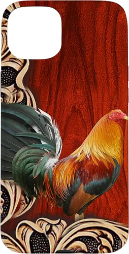 Vista 9 de Flowers Leaf Floral Rooster Wood PC Funda para iPhone 17