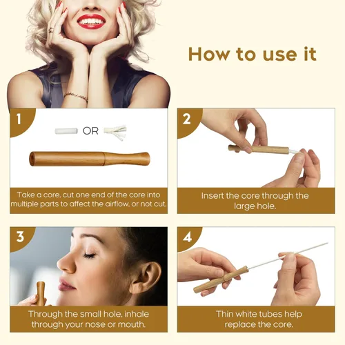 Vista 6 de STAY STOKED" Inhalador de madera mejorado con extractos de múltiples extractos de hierbas, mejora la respiración y el refrescante de aire oral