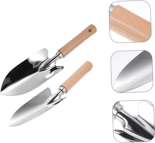 Vista 2 de Balacoo Juego de herramientas de mano de jardín ergonómico 2pcs pala de acero inoxidable para jardinería al aire libre e