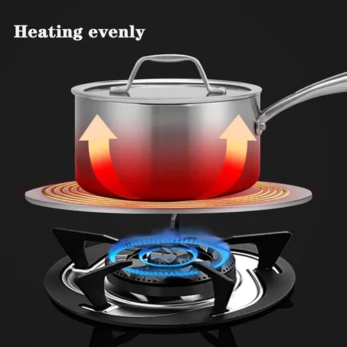 Vista 4 de Alfombrilla de acero inoxidable de 11 pulgadas, convertidor de inducción, difusor de calor, placa de anillo a fuego lento, placa de inducción