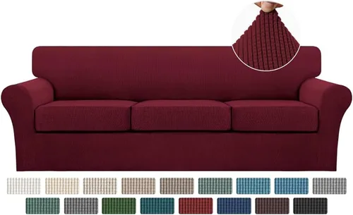 Vista 129 de Turquoize 2 fundas para sillas de sala de estar, funda de sofá con fundas de cojín individuales, funda de muebles para sillas (silla, beige biscotti)