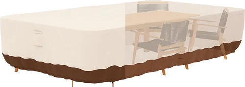 Vista 8 de Tuyeho Funda para muebles de patio, 48 x 28 x 13 pulgadas, tela Oxford duradera y resistente, para exteriores, rectangular, impermeable y resistente