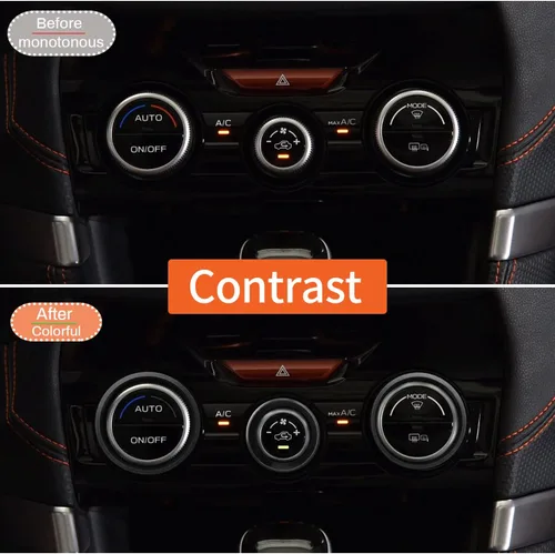 Vista 4 de Cubierta de anillo exterior para perilla de control de clima de Subaru CA, interruptor de control de volumen para Subaru Forester 2019-2024