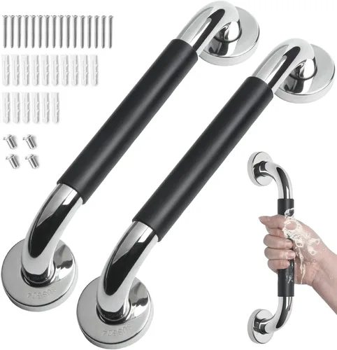 Paquete de 2 barras de agarre para baño, barras de agarre antideslizantes de 12 pulgadas para baño para personas con discapacidad para duchas, barra