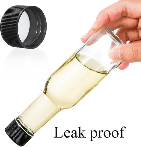 Vista 3 de Cedilis Paquete de 36 botellas de vidrio pequeñas, botella de vidrio Woozy de 3 onzas, botellas vacías de salsa picante, botellas de vino de licor