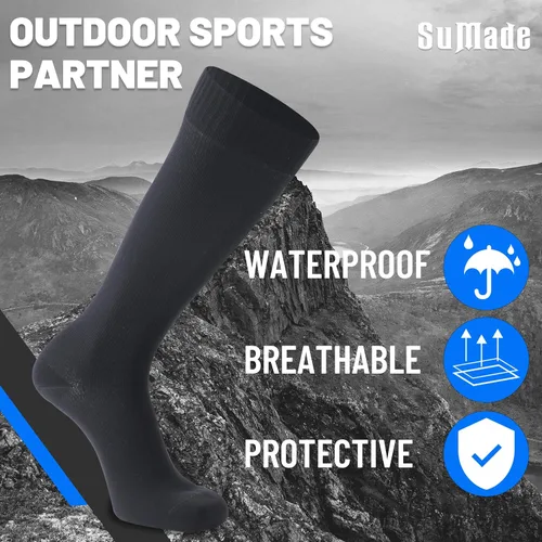 Vista 5 de SuMade Waterproof Socks, Men Women Knee High Hiking Kayaking Socks 1 Pair
